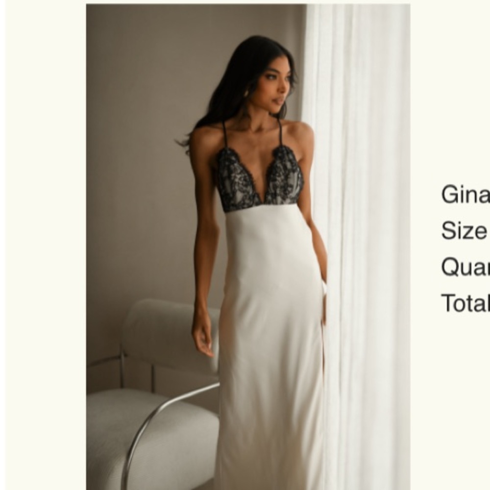 Meshki Lace Detail Maxi Dress - Black and Cream